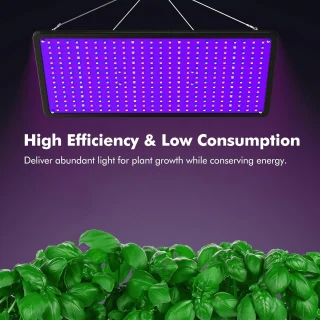 Augalo lempa, pilnas spektras, šviesos panelė 225 LED raudona mėlyna, hidroponikai, 295x300 mm, augalų šviestuvas, LED lempa augalams, LED panelė augalams, pilno spektro LED lempa augalams 2