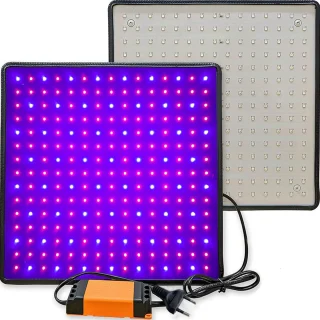 Augalo lempa, pilnas spektras, šviesos panelė 225 LED raudona mėlyna, hidroponikai, 295x300 mm, augalų šviestuvas, LED lempa augalams, LED panelė augalams, pilno spektro LED lempa augalams