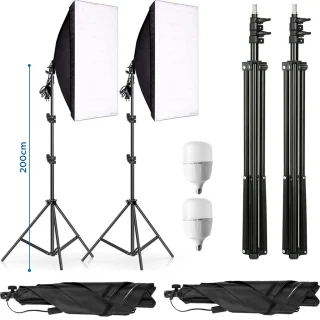 Softboksas 235 cm, 2 rinkiniai. Apšvietimo komplektas fotografijos studijai, šviesdėžė fotografijai, studijinis apšvietimo rinkinys