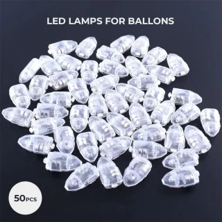 LED balionų lemputės, RGB, LED lempos balionams 50 vnt., LED balionų švieselės, LED švieselės balionams 2
