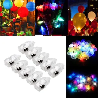 LED balionų lemputės, RGB, LED lempos balionams 50 vnt., LED balionų švieselės, LED švieselės balionams 4