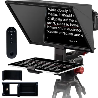 Teleprompteris, skaidomasis stiklas, telefonui ir planšetei, teleprompterio stiklas, atspindintis stiklas, teleprompterio ekranas, teleprompterio veidrodis, skaitymo stiklas, tekstų rodymo stiklas