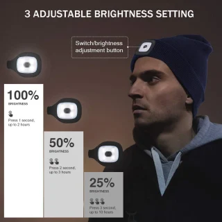 LED šviesos kepurė, kepurė su LED šviesa, LED prožektoriaus kepurė, kepurė su LED prožektoriumi, LED žibintuvėlio kepurė, kepurė su LED žibintuvėliu, LED žibintuvėlio galvos kepurė 3