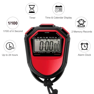 Sportinis chronometras, treniruočių laikmatis, skaitmeninis chronometras fitnesui, bėgimui, sporto salės laikmatis, laikmatis sportui, sporto chronometras 4