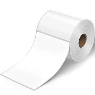 Termo etiketės 100x150 mm, 350 lipnių termo etikečių, lipnūs lipdukai, termo popieriaus ritinys, balta termo spausdintuvo etikečių juosta