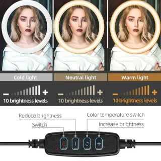 LED žiedinė lempa su trikoju stovu, 242 cm telefono laikiklio žiedinė lempa, žiedinė šviesa, žiedinė lempa telefonui, LED žiedas su stovu 2