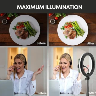 LED žiedinė lempa su trikoju stovu, 242 cm telefono laikiklio žiedinė lempa, žiedinė šviesa, žiedinė lempa telefonui, LED žiedas su stovu 4