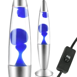 Lavos lemputė su mėlynais burbulais 360 mm, lavos lempa su mėlynu vašku, lavos lempa su mėlynais burbulais