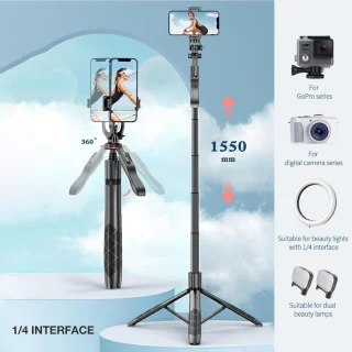 360° besisukanti asmenukių lazda su nuotolinio valdymo pulteliu ir trikoju, asmenukių lazda su pulteliu, asmenukių lazda su stovu, trikojo tipo asmenukių lazda 5