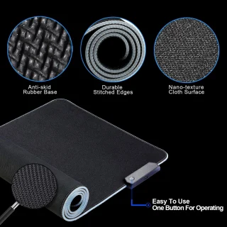 Pelės kilimėlis RGB, 80x30 cm, LED žaidimų pelės kilimėlis, pelės padėkliukas RGB, RGB pelės kilimėlis, LED pelės kilimėlis 5