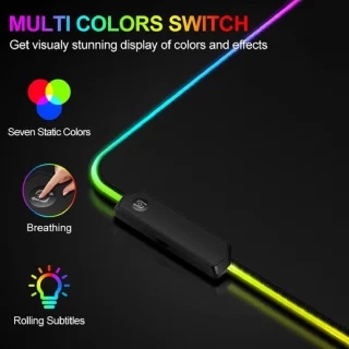 Pelės kilimėlis RGB, 80x30 cm, LED žaidimų pelės kilimėlis, pelės padėkliukas RGB, RGB pelės kilimėlis, LED pelės kilimėlis 2
