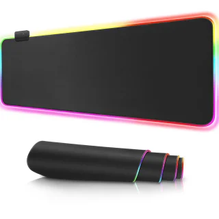Pelės kilimėlis RGB, 80x30 cm, LED žaidimų pelės kilimėlis, pelės padėkliukas RGB, RGB pelės kilimėlis, LED pelės kilimėlis