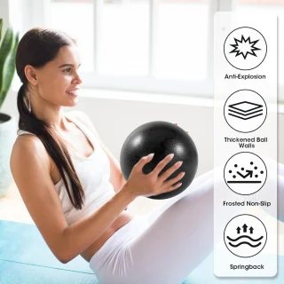 Pilates kamuolys juodas 23 cm, pilates mini kamuolys, pilates kamuoliukas, mankštos kamuolys 4