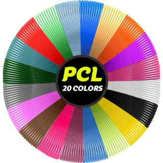 PCL plastikas 3D pieštukui, 100 m, žemos temperatūros plastikas 3D pieštukams, PCL siūlas 3D rašikliui, 3D pieštuko plastikas, PCL medžiaga 3D pieštukui