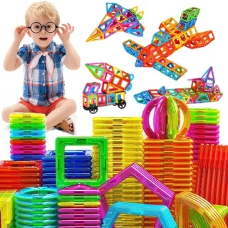 Magnetiniai blokeliai 185 vnt., magnetiniai konstravimo blokeliai, magnetinių kaladėlių rinkinys, magnetinis statymo rinkinys