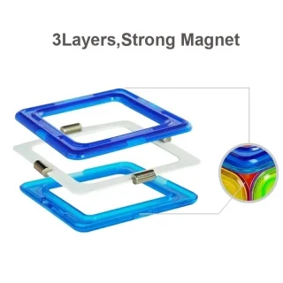 Magnetiniai blokeliai 87 vnt., magnetiniai konstravimo blokeliai, magnetinis statymo rinkinys, magnetiniai kaladėlės, magnetinės detalės 6