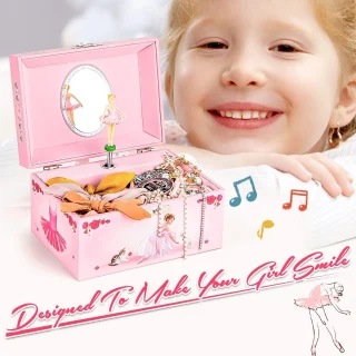 Muzikinė dėžutė su balerina, rožinė balerinos papuošalų dėžutė, šokanti balerina muzikinė dėžutė, balerinos papuošalų skrynelė, rožinė muzikinė papuošalų dėžutė 2