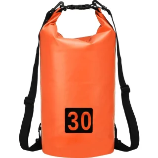 Sausas maišas vandeniui nepralaidus krepšys, oranžinis vandeniui atsparus maišas, 30 l, sausmaišis, hermetinis maišas, vandeniui atsparus krepšys