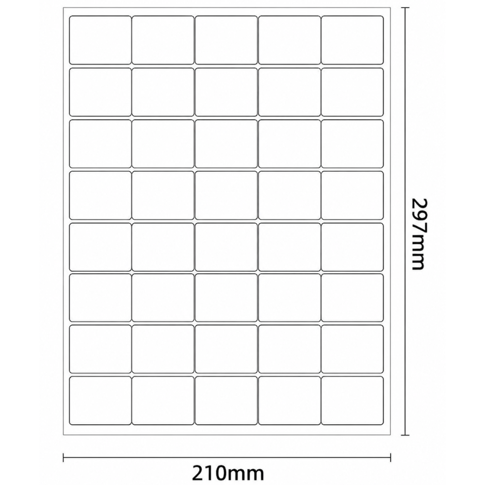 Kleebislehed A4, tühjad kleepsud 40x30 mm ümardatud nurkadega, 100 lehte, sildikleepsud, märgistuskleepsud