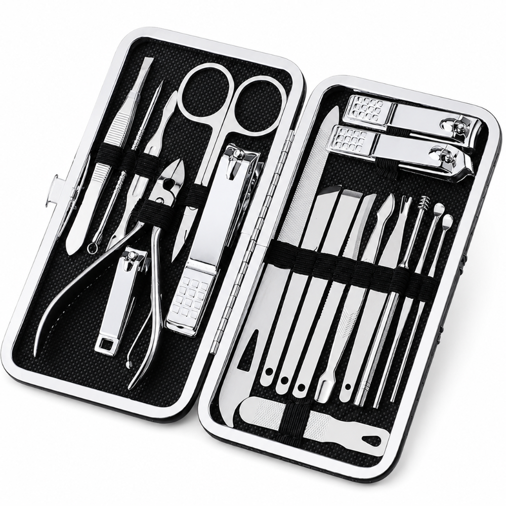 Maniküüri-pediküüri komplekt näohoolduseks, 18-osaline küünehooldusvahendite komplekt vutlaris, maniküürikomplekt, pediküürikomplekt