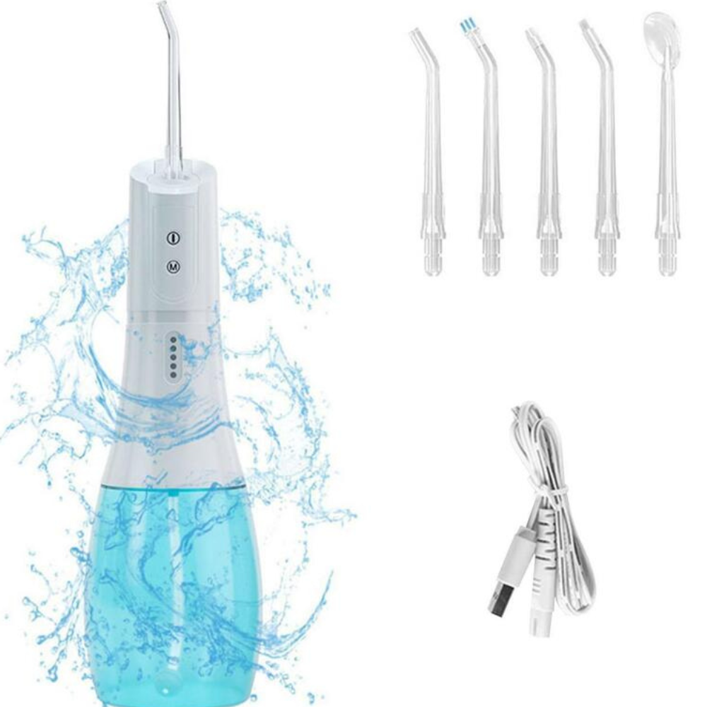 Veepuhur suuhoolduseks 400 ml, kaasaskantav suuvesi-irrigator 6 otsikuga, hambavahede puhastaja, suuvesi-hambaniidi asendaja