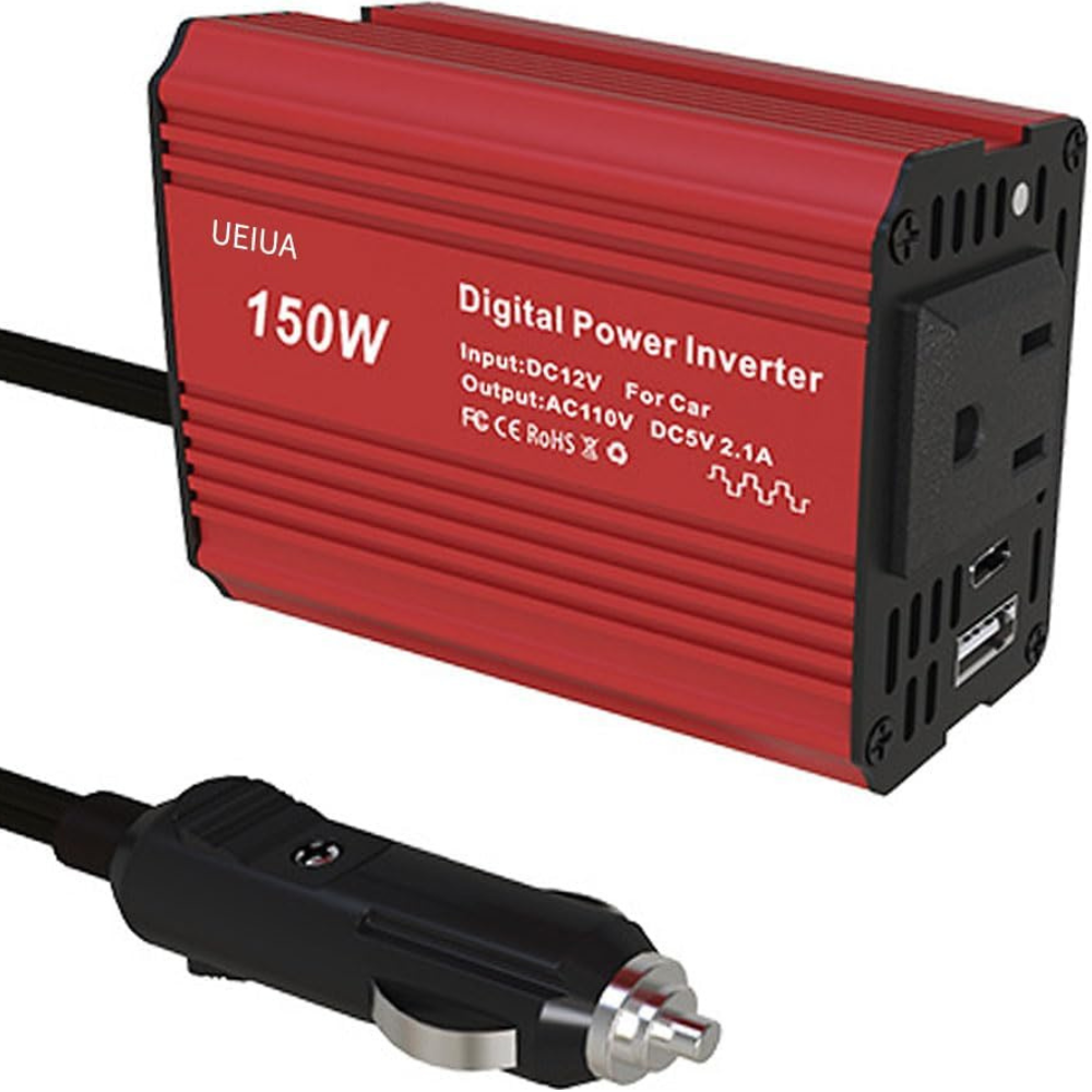 Auto inverter 150W, 12V kuni 220V pingemuundur autole, auto voolu muundur