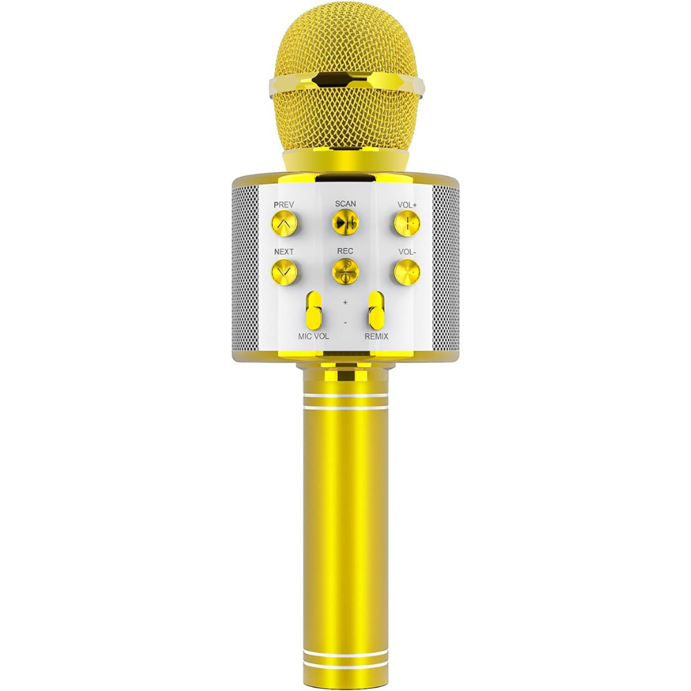 Bluetooth karaokemikrofon lastele, kuldne juhtmevaba karaoke mikrofon, laste karaoke laulumikrofon