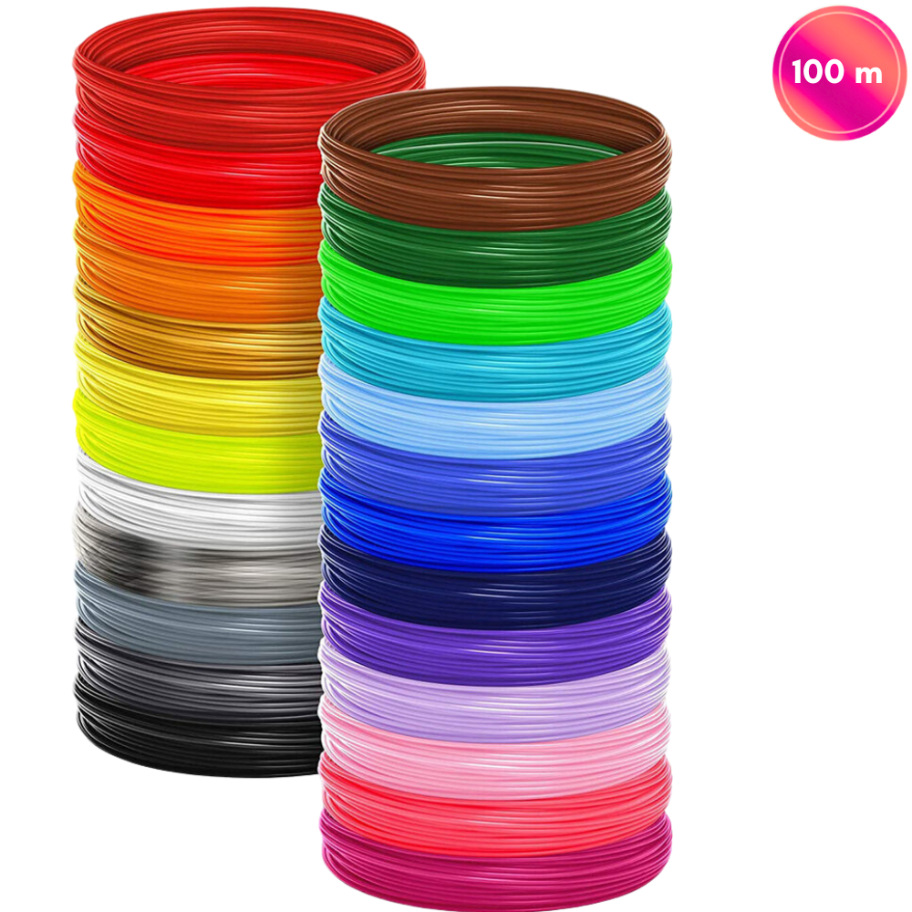 PLA filament 3D-pliiatsile, helendav, 100 m, sõrmekaitsmega, FantasyHome, 3D-pliiatsi täitefilament, 3D-pliiatsi PLA traat