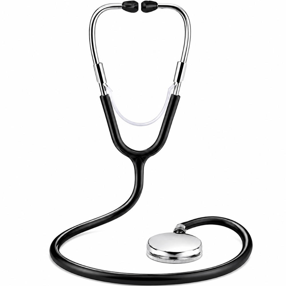 Stetoskoop kahepealise otsikuga, meditsiiniline akustiline torustikuga stetoskoop, arstide stetoskoop, diagnostiline stetoskoop