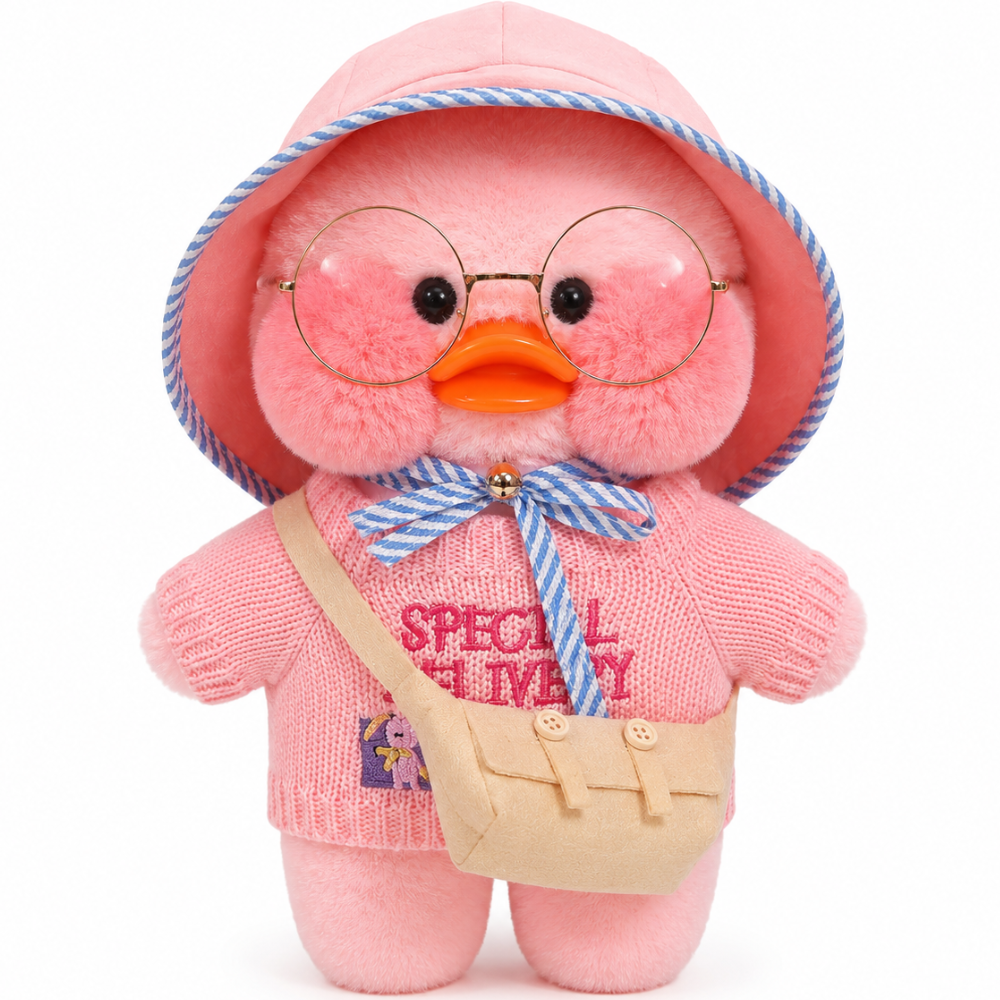 Lalafanfan kaisupart, pehme plushist roosa part roosa mütsiga, 32 cm, Lalafanfan mängupart, Lalafanfan pehme kaisunukk