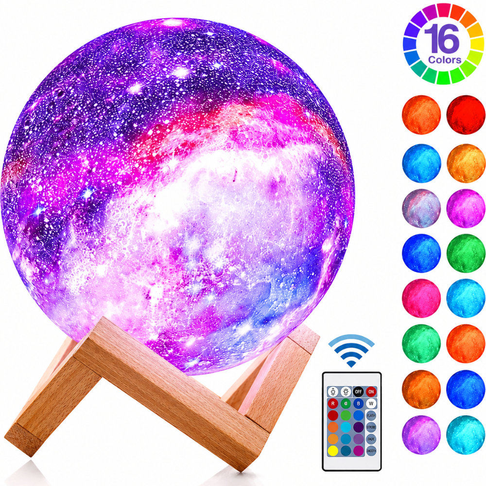 Kuu lamp 13 cm, 3D öölamp RGB valgusega, kuuvalguslamp, dekoratiivne kuuöölamp