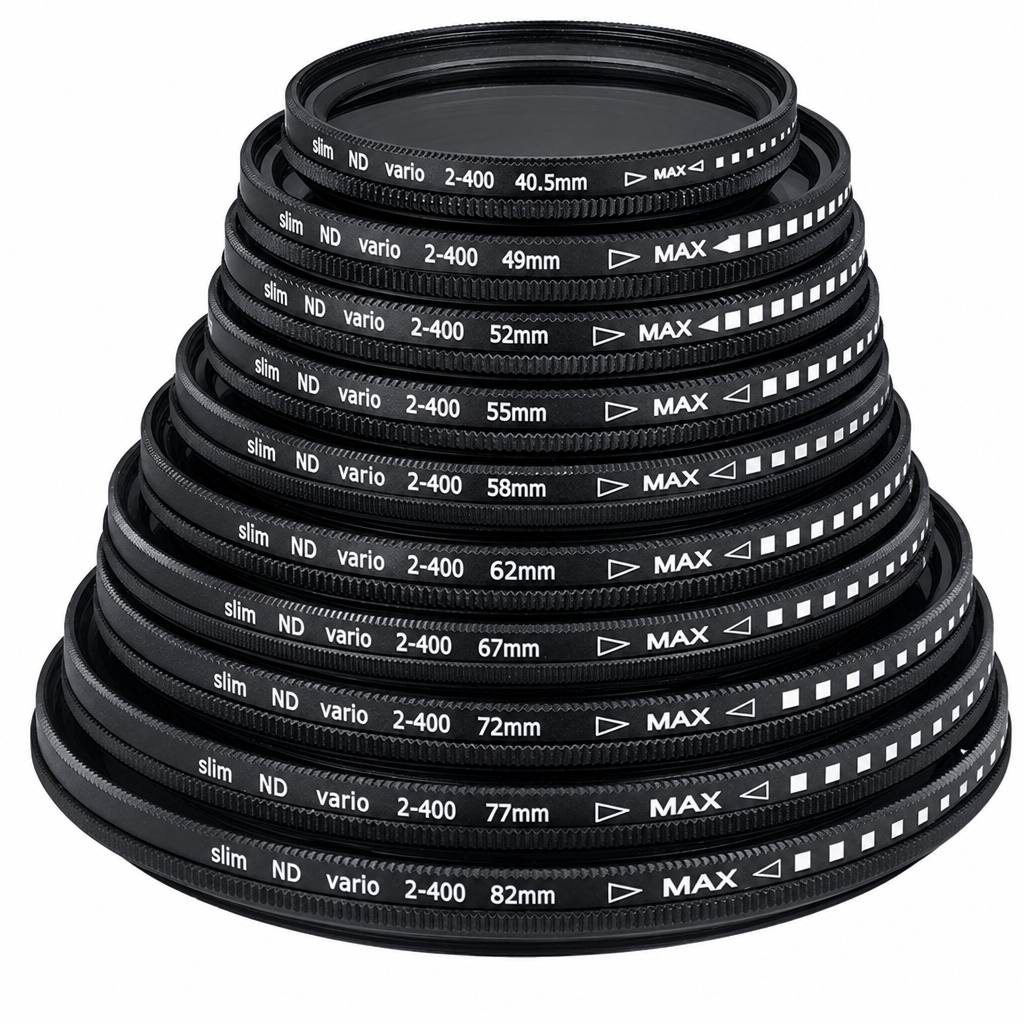 Kintamo tankio ND filtras 72 mm, reguliuojamas ND2–400 objektyvo filtras, kintamo neutraliojo tankio filtras fotoaparatui, ND vario filtras