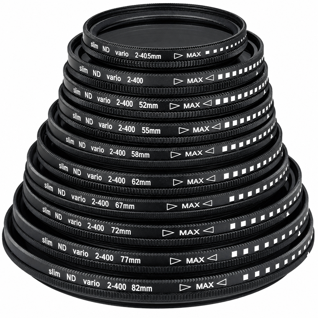 Kintamas ND filtras 62 mm, ND2–400 reguliuojamas objektyvo filtras, reguliuojamas pilkasis šviesos slopinimo filtras