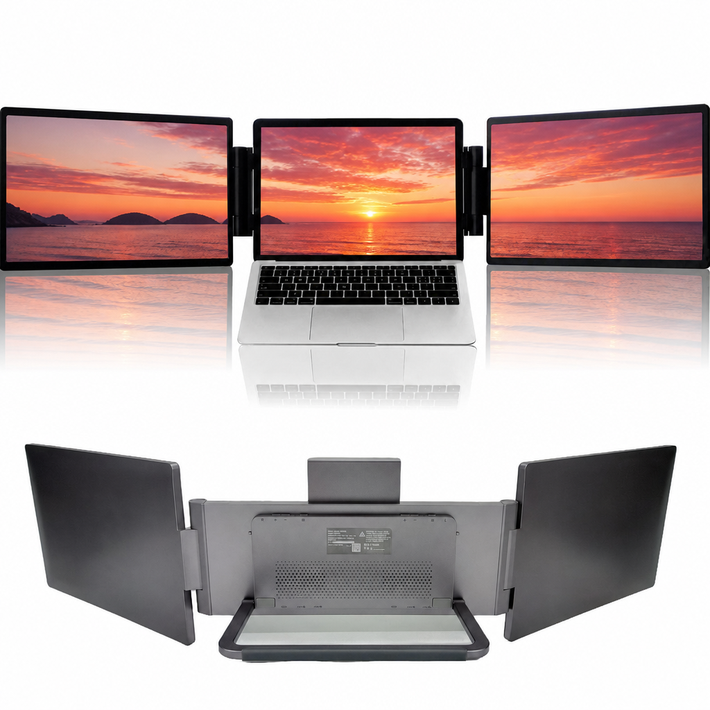 Nešiojamojo kompiuterio dvigubas išorinis monitorius 14" 1920x1200, tinka 13,3–16" nešiojamiesiems kompiuteriams, 2 ekranai, papildomas nešiojamojo kompiuterio ekranas, nešiojamojo kompiuterio šoniniai monitoriai