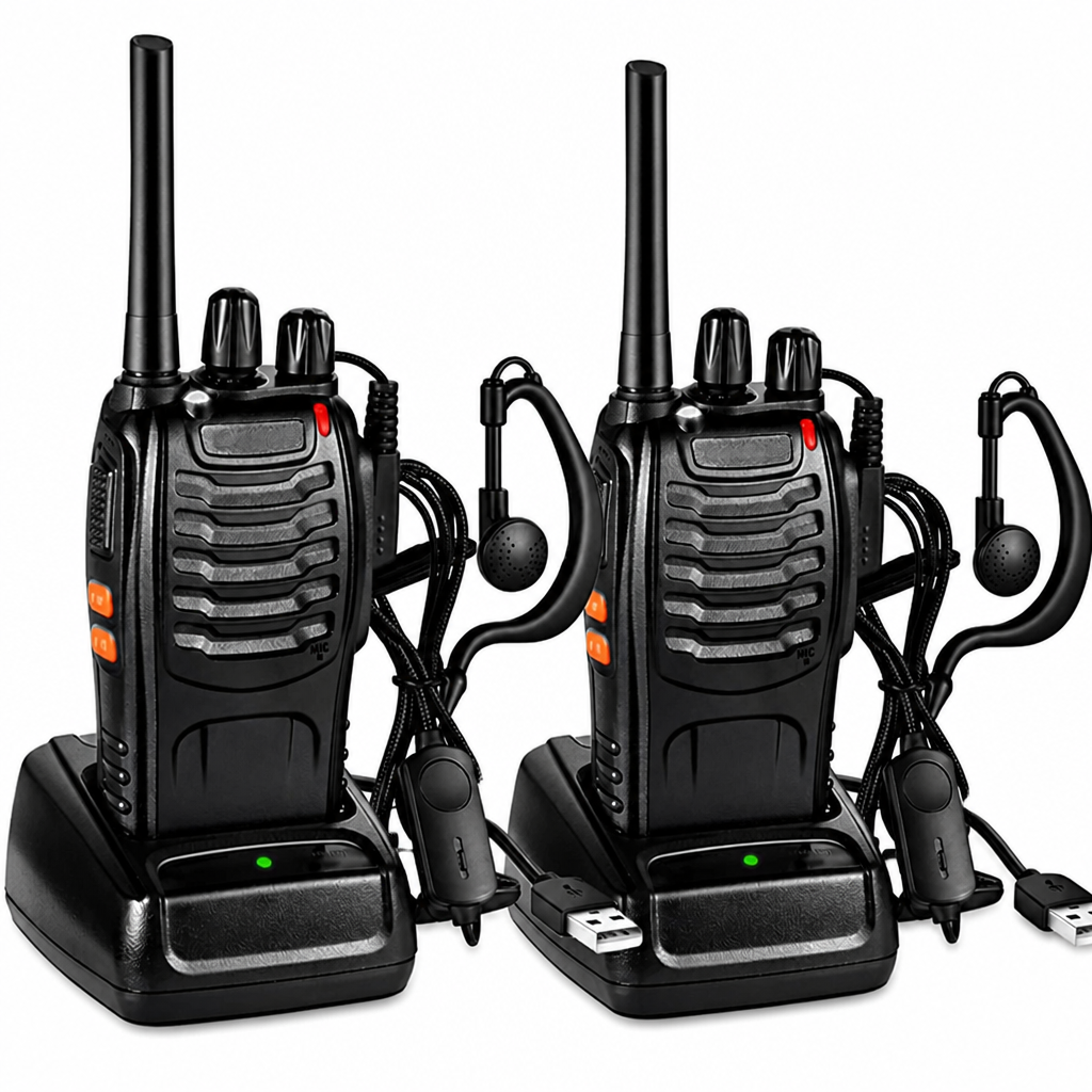 Rācija komplekts, 2 gab., divvirzienu rokas raiduztvērēji, pārnēsājami walkie-talkie, portatīvie divvirzienu radiosakaru aparāti