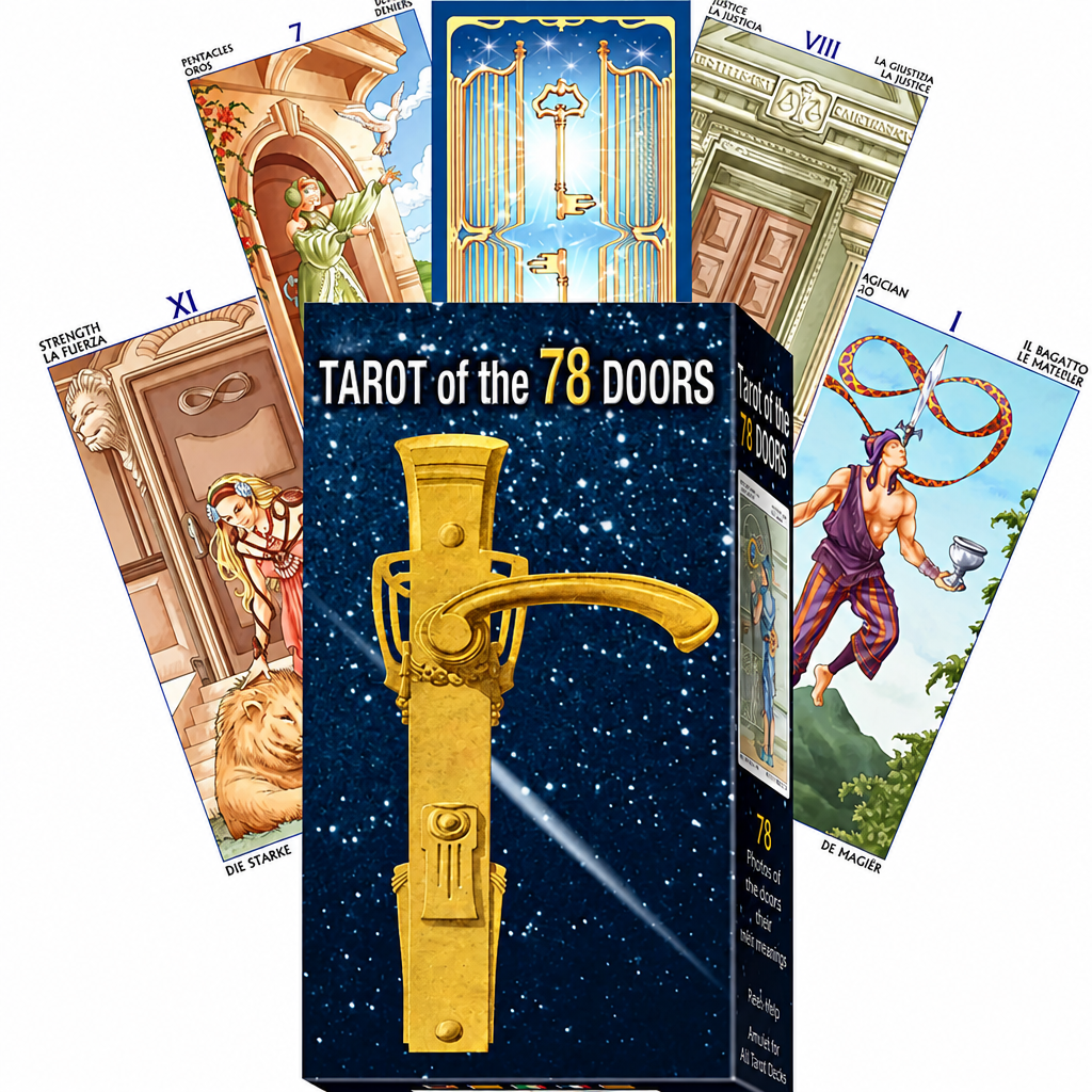 Tarot kārtis “78 durvis”, ūdensizturīgs papīrs, zīlēšanai un pareģošanai, mistisks taro kāršu komplekts, taro kāršu kava