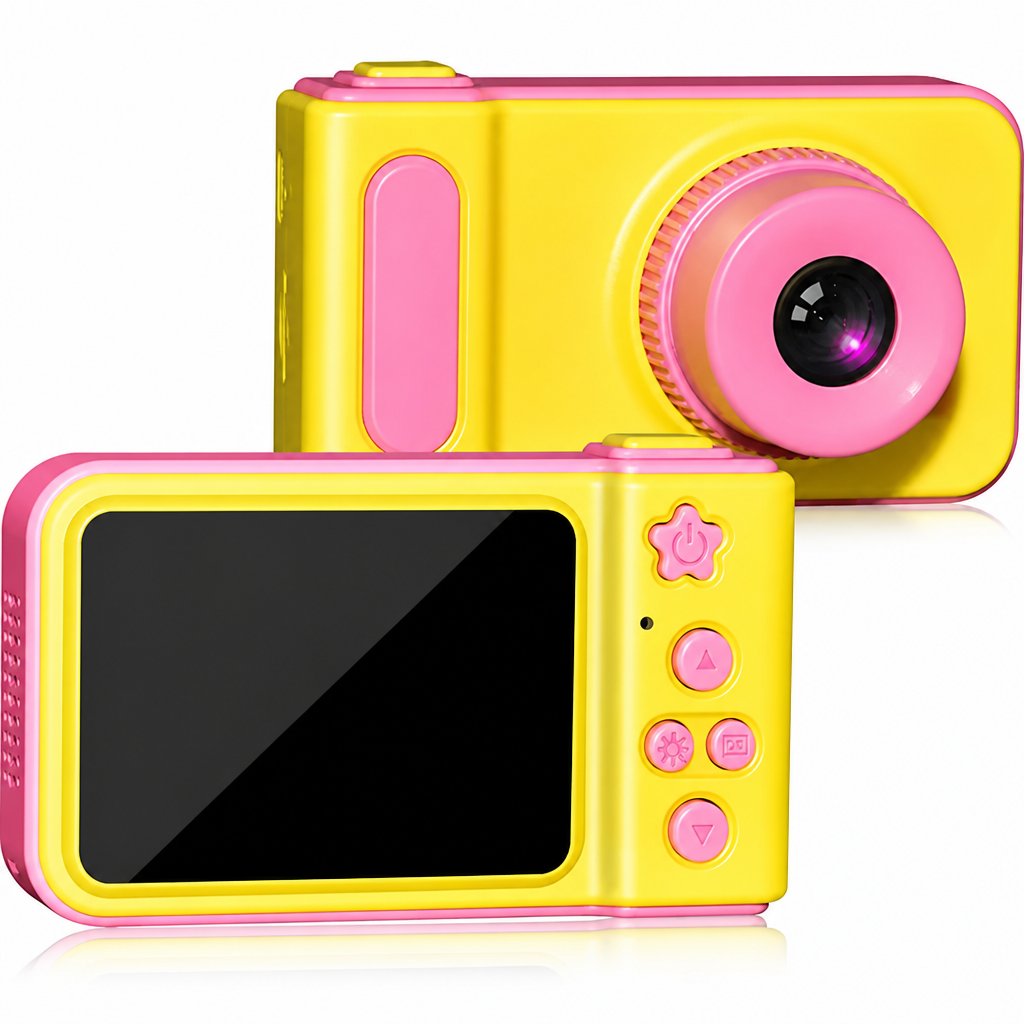 Bērnu digitālā kamera ar HD video, dzeltena mini bērnu fotokamera, bērnu fotoaparāts, rotaļu fotokamera