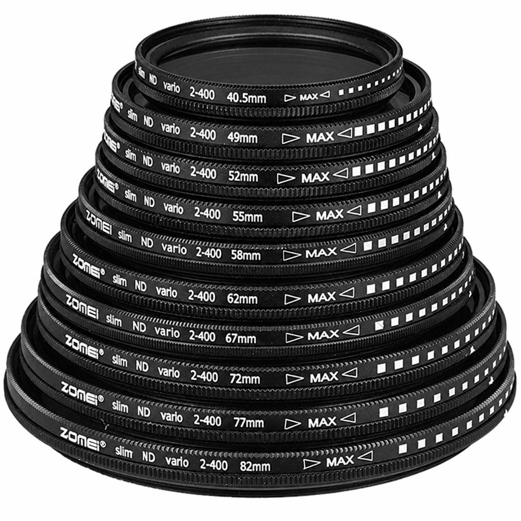 Maināmais ND filtrs 58mm, regulējams ND2–400 objektīva filtrs, maināmas blīvējuma pakāpes ND lēcas filtrs