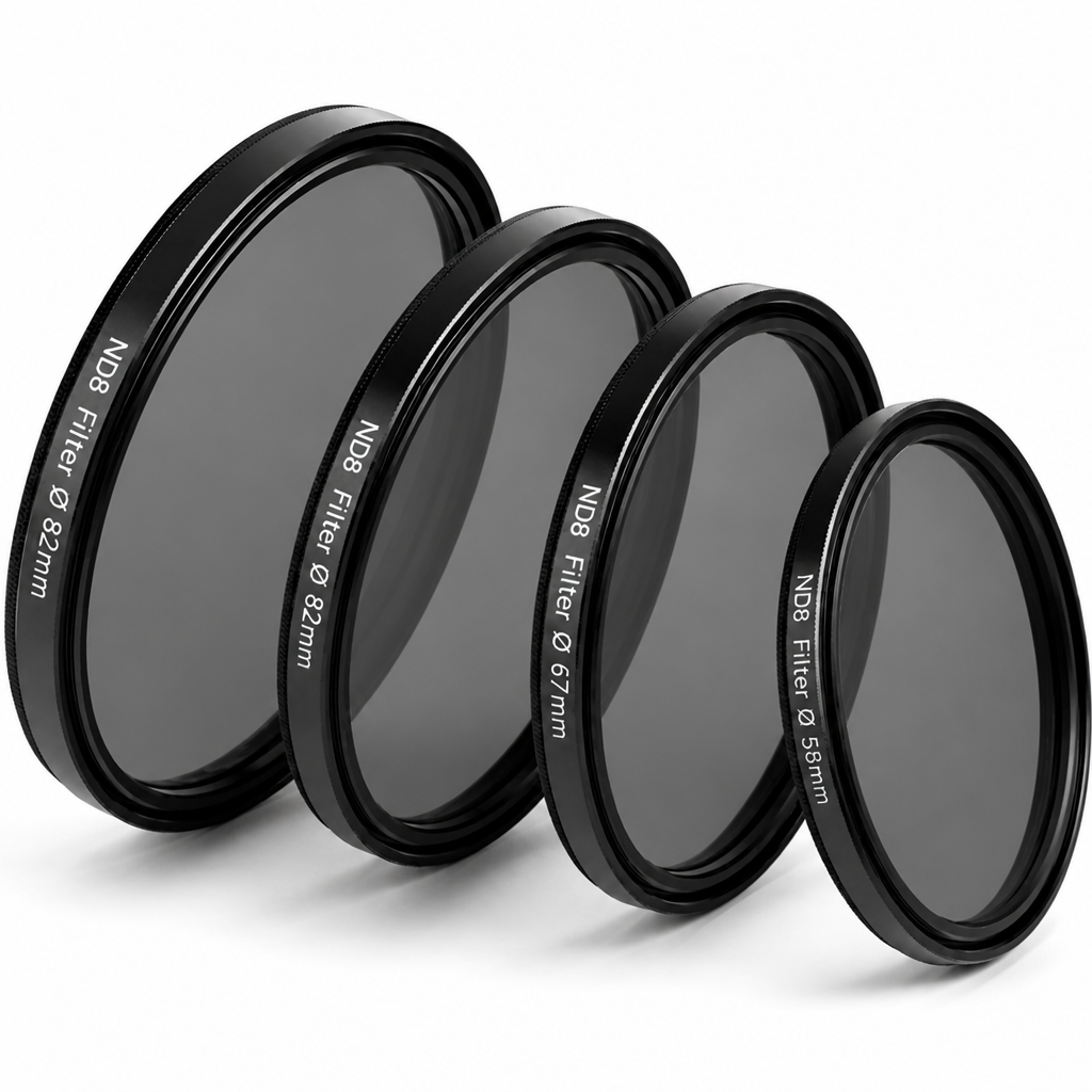 ND8 neitrālais blīvuma filtrs 77 mm, 3 soļu ND filtrs fotokamerai, ND8 objektīva filtrs, 77 mm pelēkais filtrs