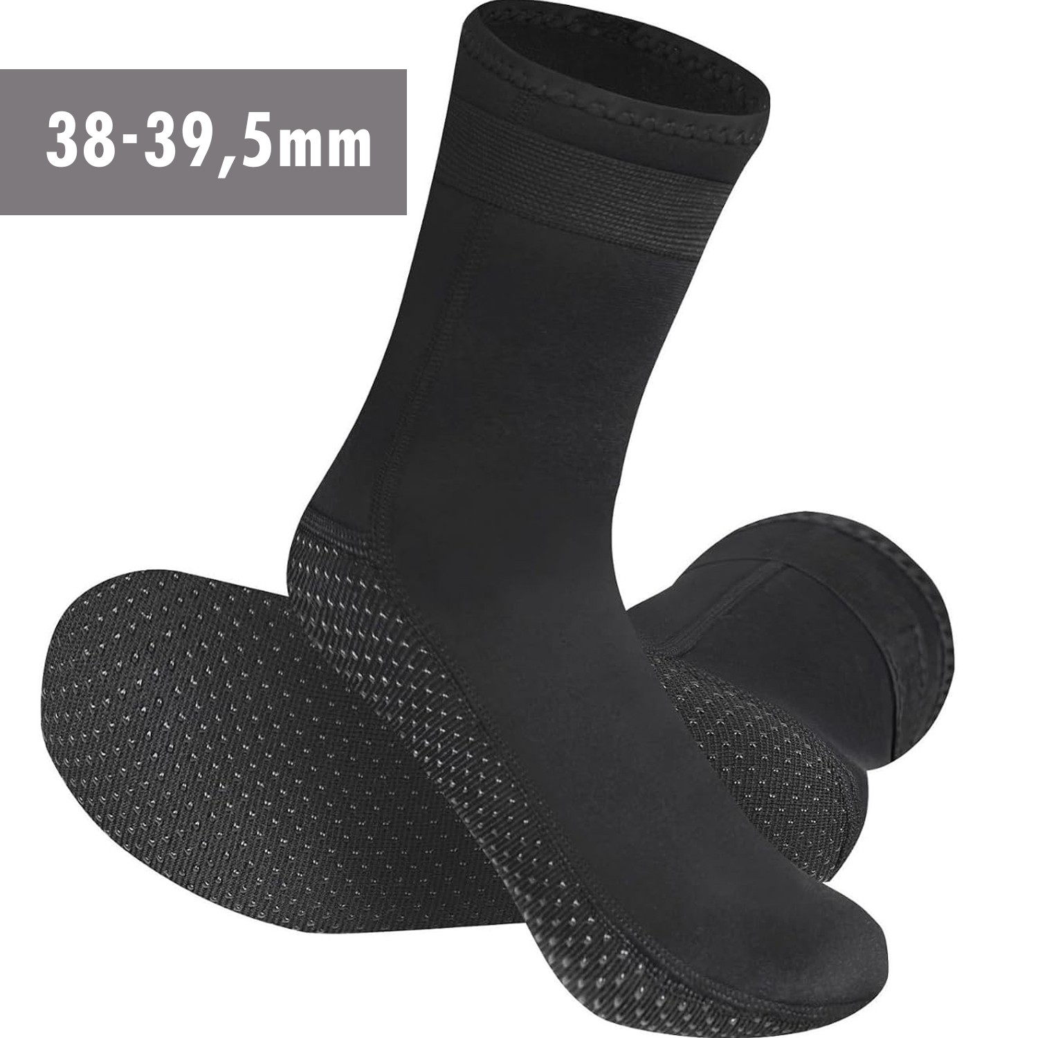 Neoprēna niršanas zeķes, neslīdošas ūdens zeķes, izmērs 38–39,5 mm, neoprēna niršanas zābaciņi, neoprēna peldēšanas zeķes