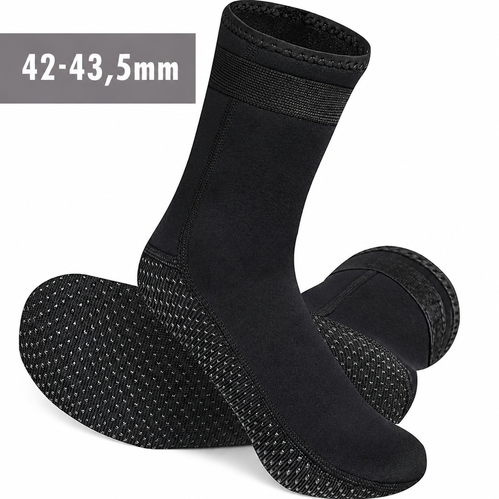 Neoprēna niršanas zeķes, izmērs 42–43,5, 5 mm biezas, neslīdošas niršanas čības, neoprēna ūdens zeķes, ūdenssporta zeķes