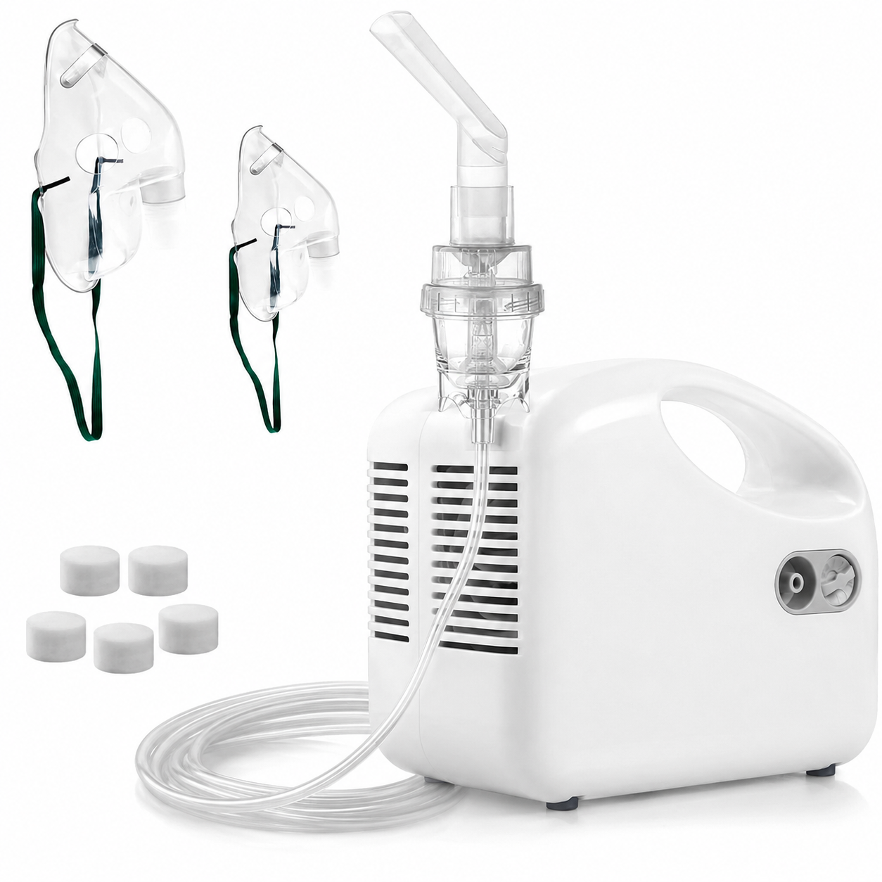 Kompresora inhalators elektriskais medicīniskais smidzinātājs, elektriska nebulizatora ierīce elpceļu ārstēšanai, medicīniskais kompresoru nebulizators