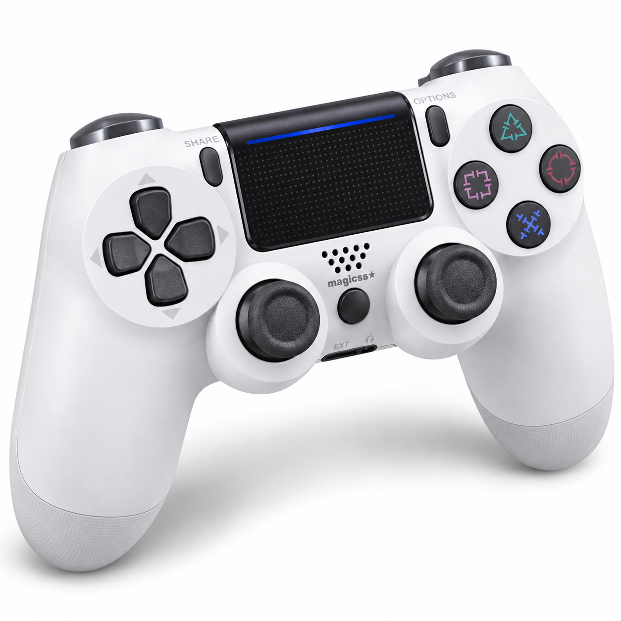 Bezvadu spēļu pults PlayStation, ar skārienpaneli, Bluetooth savienojums, balta, spēļu kontrolieris, bezvadu kontrolieris