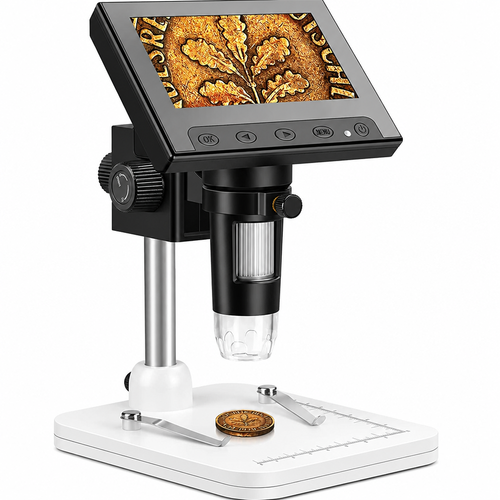 Digitālais mikroskops ar ekrānu 1000x, 4,3" LCD mikroskops, profesionāls digitālais LCD mikroskops