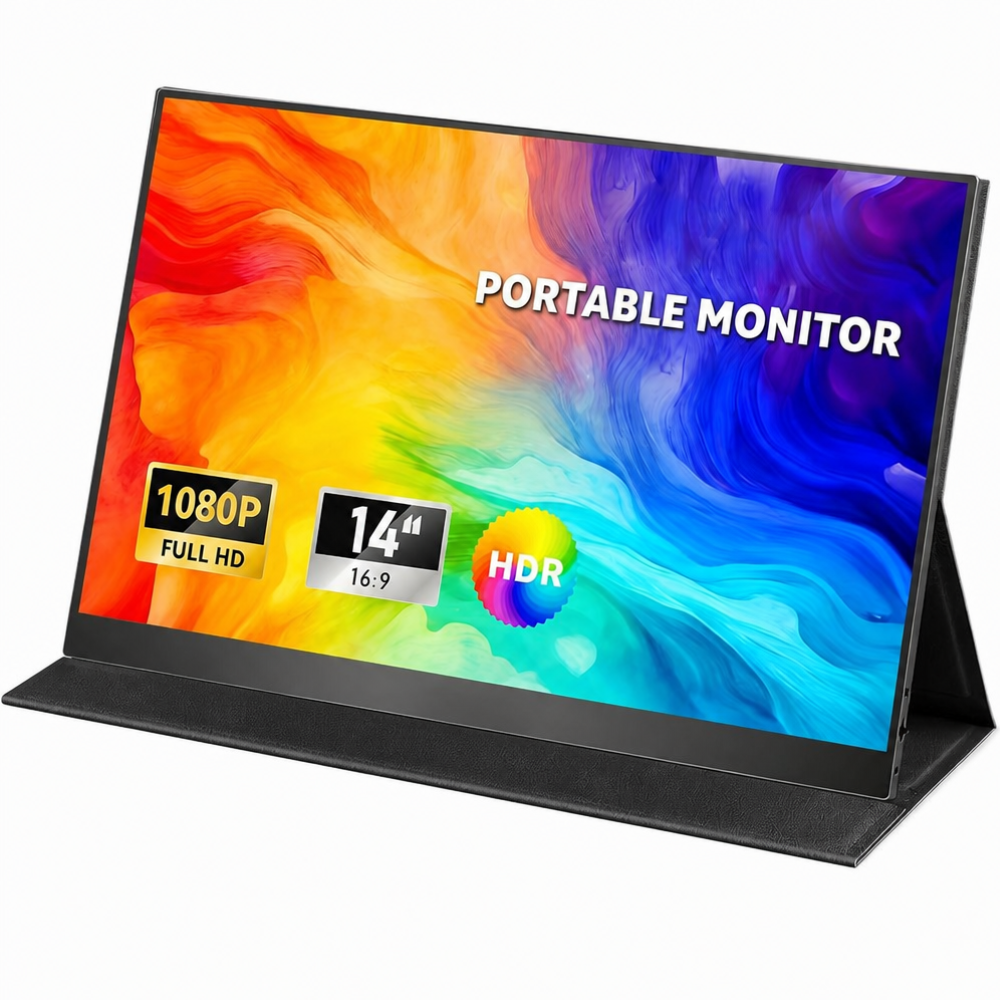 Portatīvais monitors IPS, 14 collu pārnēsājamais displejs, 1920x1200 izšķirtspēja, pārnēsājamais ekrāns, mobilais monitors