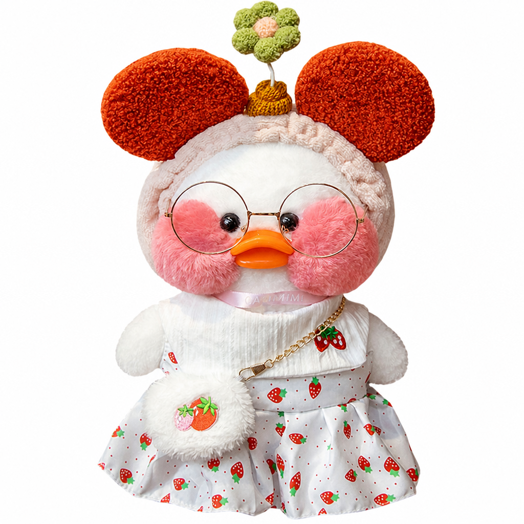 Lalafanfan pīle kleitā, mīkstā rotaļlieta pīle, 32 cm, plīša pīles lelle