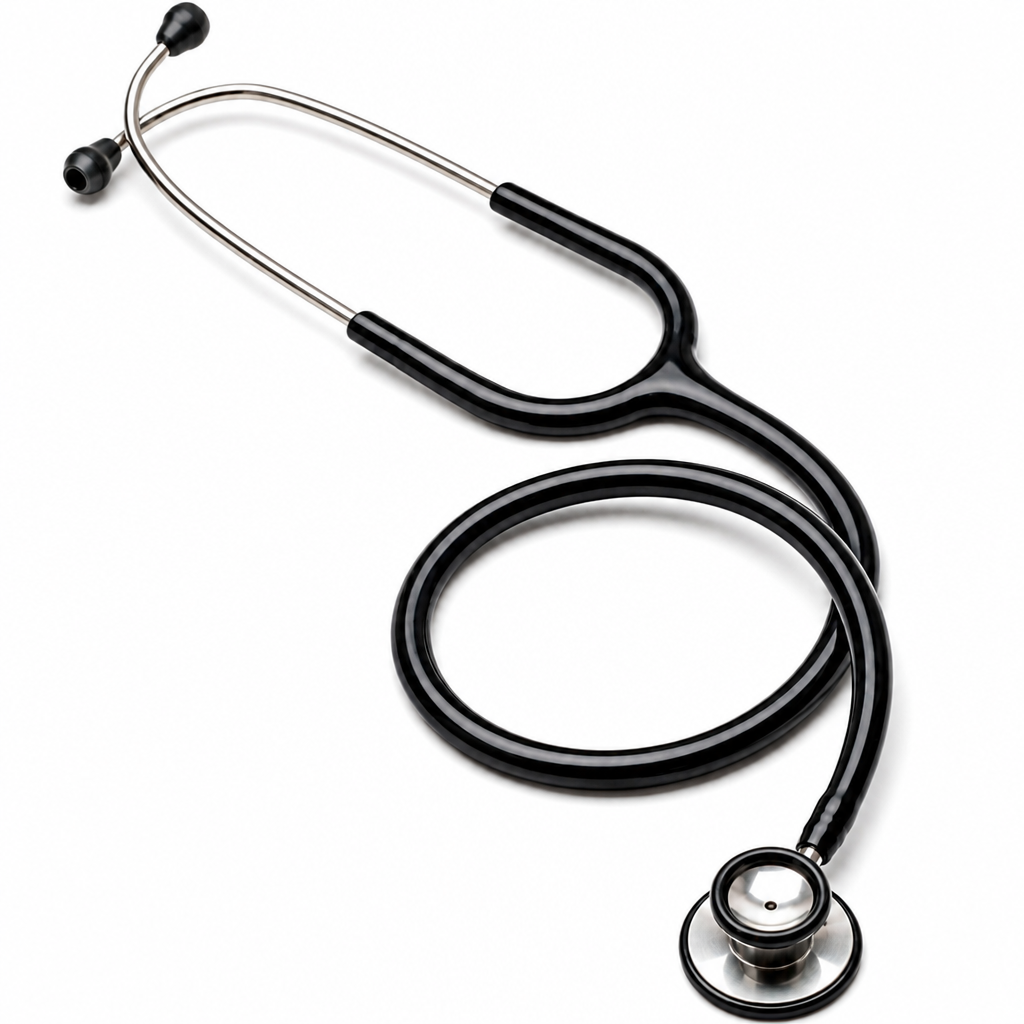Stetoskopas su dviguba galvute, medicininis akustinis stetoskopas su vamzdeliu, fonendoskopas, auscultacinis stetoskopas