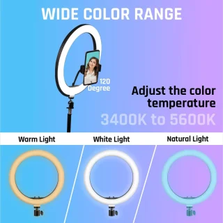 LED-rõngaslamp statiivil, 242 cm telefoniga ühilduv rõngasvalgusti koos hoidikuga, selfivalgusti, videovalgusti 3