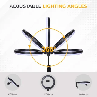 LED-rõngaslamp statiivil, 242 cm telefoniga ühilduv rõngasvalgusti koos hoidikuga, selfivalgusti, videovalgusti 4