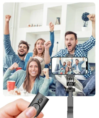 Selfipulk 360° pööratav kaugjuhtimispuldiga ja statiiviga, 360 kraadi pööratav selfipulk statiiviga, selfipulk-telefonistatiiv kaugjuhtimispuldiga 2